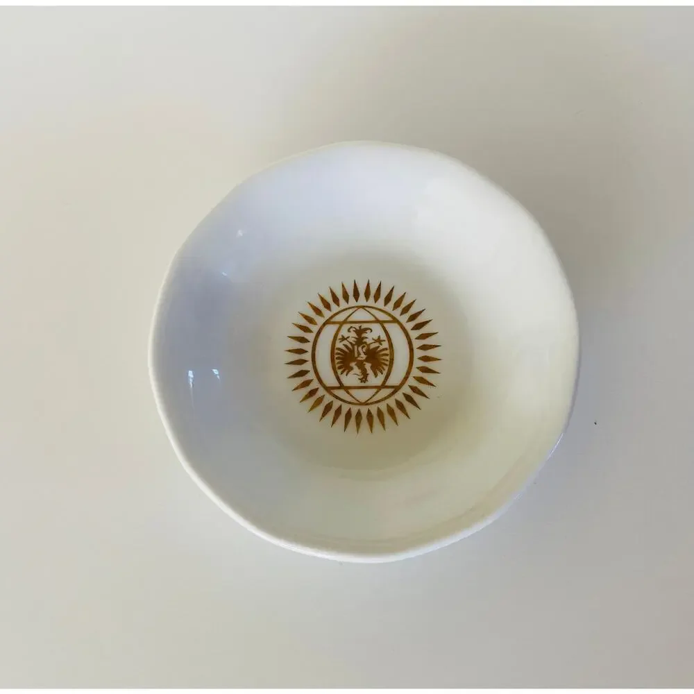 VINTAGE Gold Sunburst Bavaria German Bauscher Weidem Small Plate Butter Dish